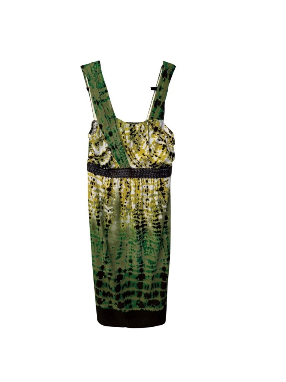 Rabbit Rabbit Rabbit Designs Green Abstract Empire Waist Dress Size 6 Boho Y2K